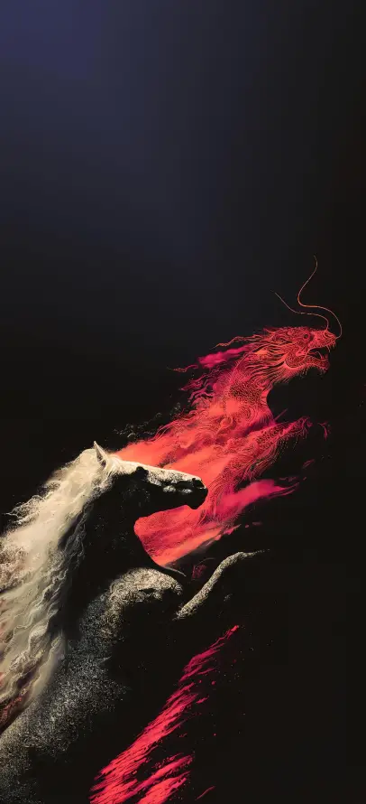 4k新年壁纸 - 白马 - 马年 - 鬃毛「哲风壁纸」