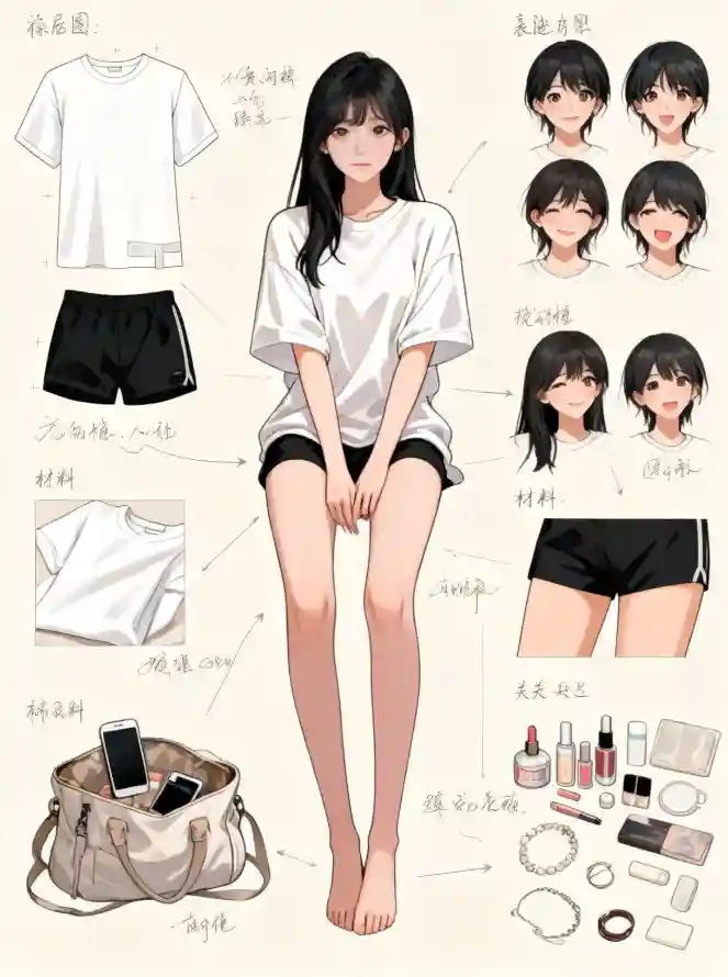 4k休闲壁纸 - 包包 - 坐姿 - 少女「哲风壁纸」