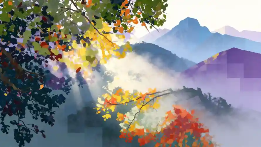 4k层峦壁纸 - 山林 - 森林 - 秋叶「哲风壁纸」