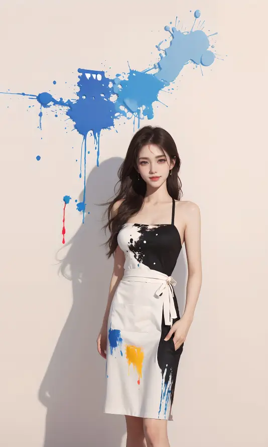 4k泼墨壁纸 - 美女 - ZSF - 吊带裙「哲风壁纸」