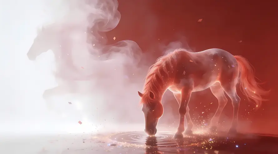 4k梦幻壁纸 - 水墨 - 烟雾 - 红色「哲风壁纸」