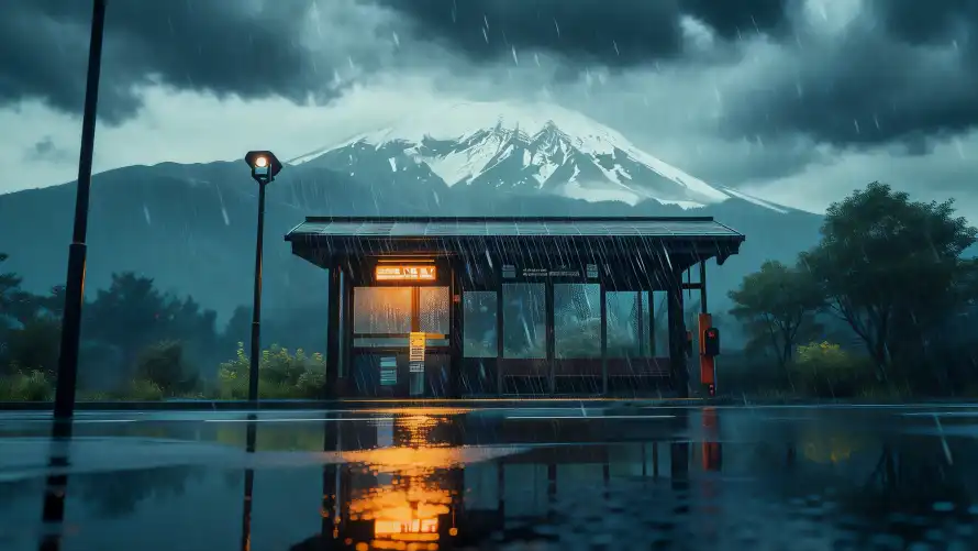 4k倒影壁纸 - 山景 - 暖光 - 树林「哲风壁纸」