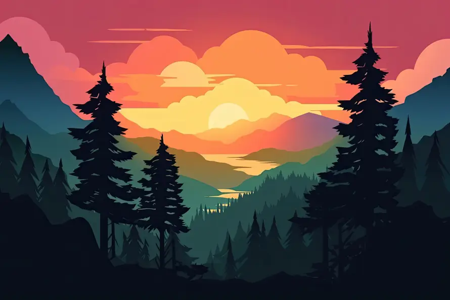 4k剪影壁纸 - 夕阳 - 山峦 - 山川「哲风壁纸」