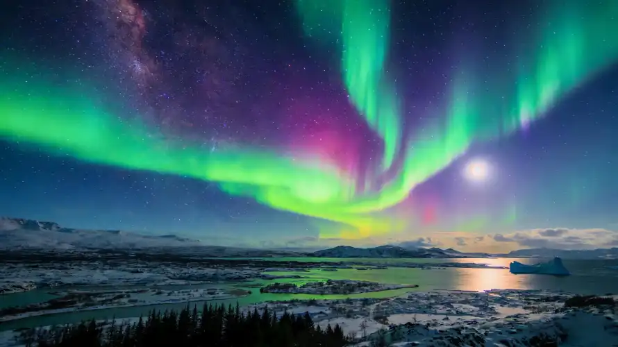 4k冰川壁纸 - 夜空 - 天象 - 月夜「哲风壁纸」