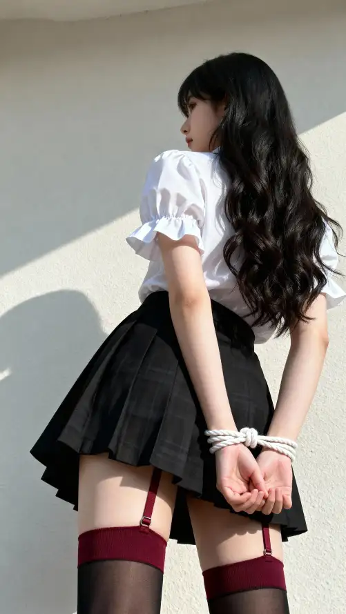 4k光影壁纸 - 制服 - 性感 - 红袜「哲风壁纸」