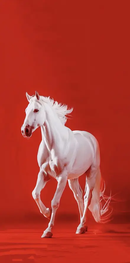4k动物壁纸 - 白马 - 简约 - 骏马「哲风壁纸」