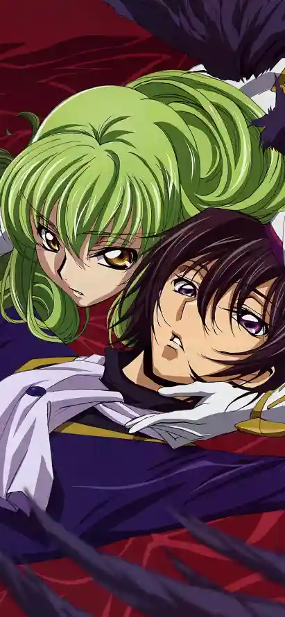 4kCC壁纸 - 对视 - 紫眸 - 绿发「哲风壁纸」