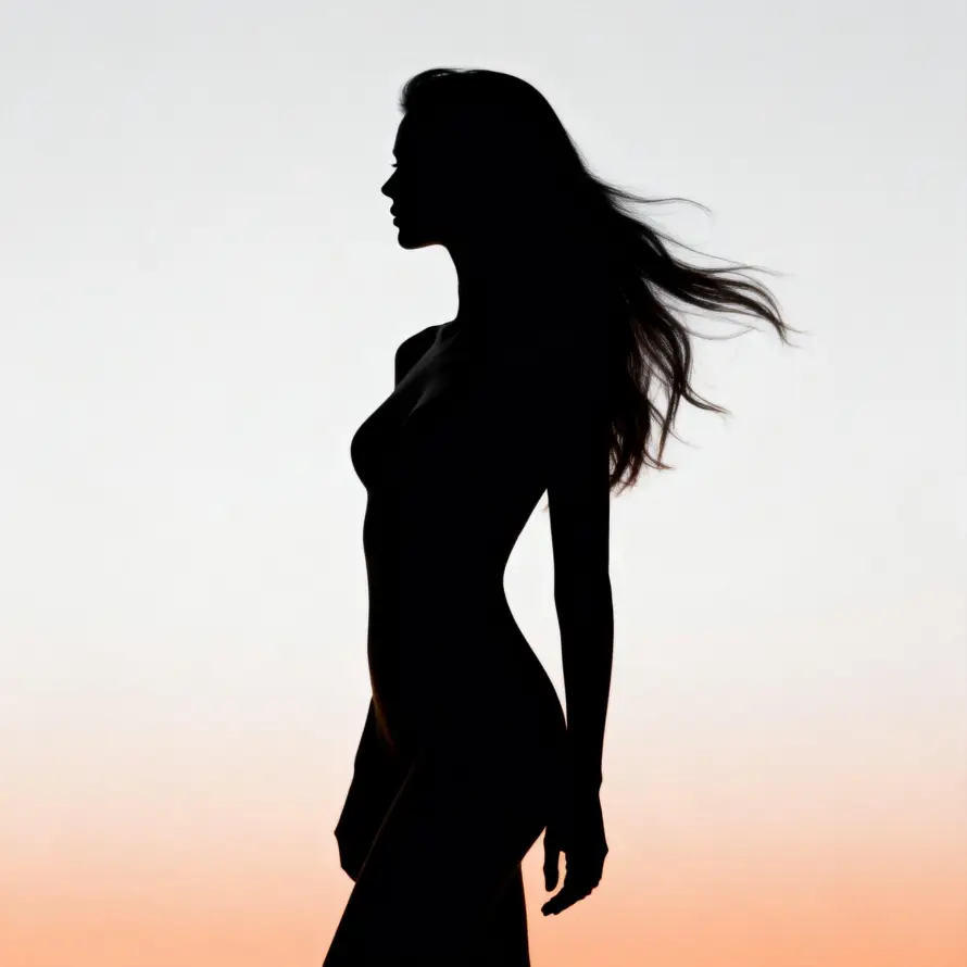 4k裙影壁纸 - 长发 - 暖色调 - 优雅身姿「哲风壁纸」