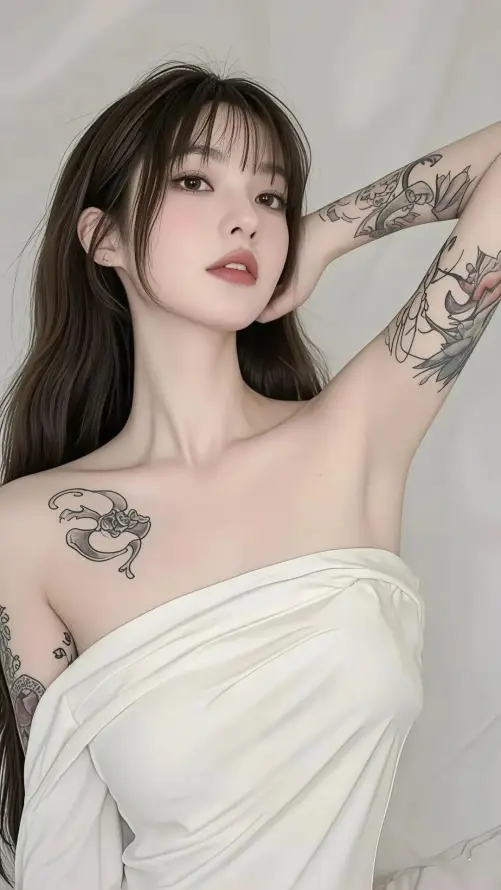 4k时尚壁纸 - 气质 - 红唇 - 纹身「哲风壁纸」