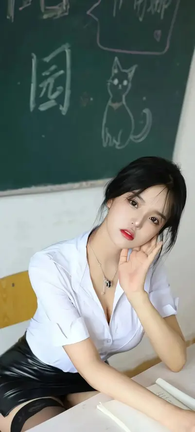 4k制服壁纸 - 坐姿 - 教室 - 校园「哲风壁纸」