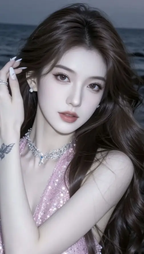 4k夜晚壁纸 - 海浪 - 海边 - 红唇「哲风壁纸」