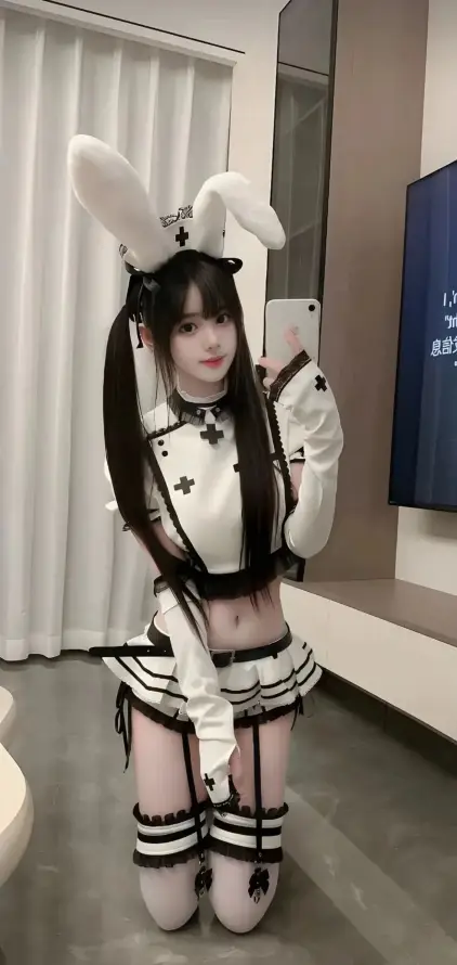 4k兔耳壁纸 - 可爱 - 室内 - 短裙「哲风壁纸」