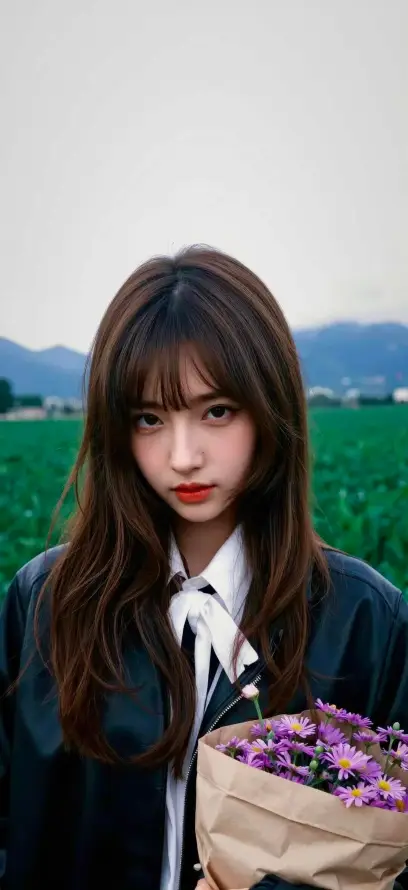 4k清新壁纸 - 田野 - 绿色 - 美女「哲风壁纸」