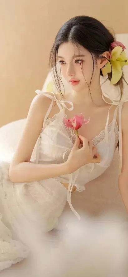 4k美女壁纸 - 迷人 - Ios - 发饰花「哲风壁纸」