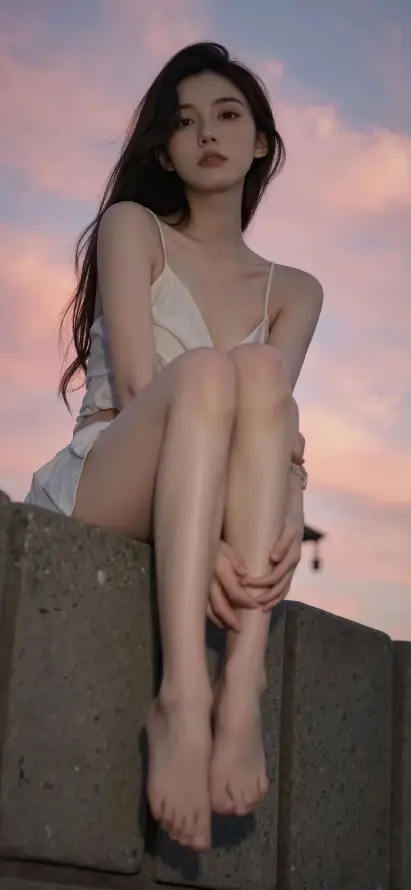 4k坐姿壁纸 - 夏日 - 户外 - 晚霞「哲风壁纸」