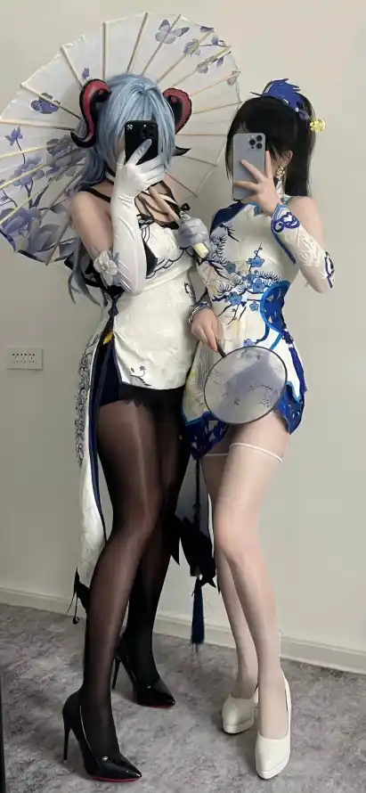 4k室内壁纸 - 美女 - 蓝发 - 黑丝「哲风壁纸」