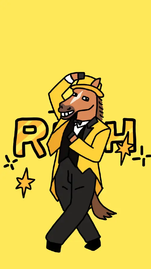 4k搞怪壁纸 - 西装 - 马年 - 卡通马「哲风壁纸」