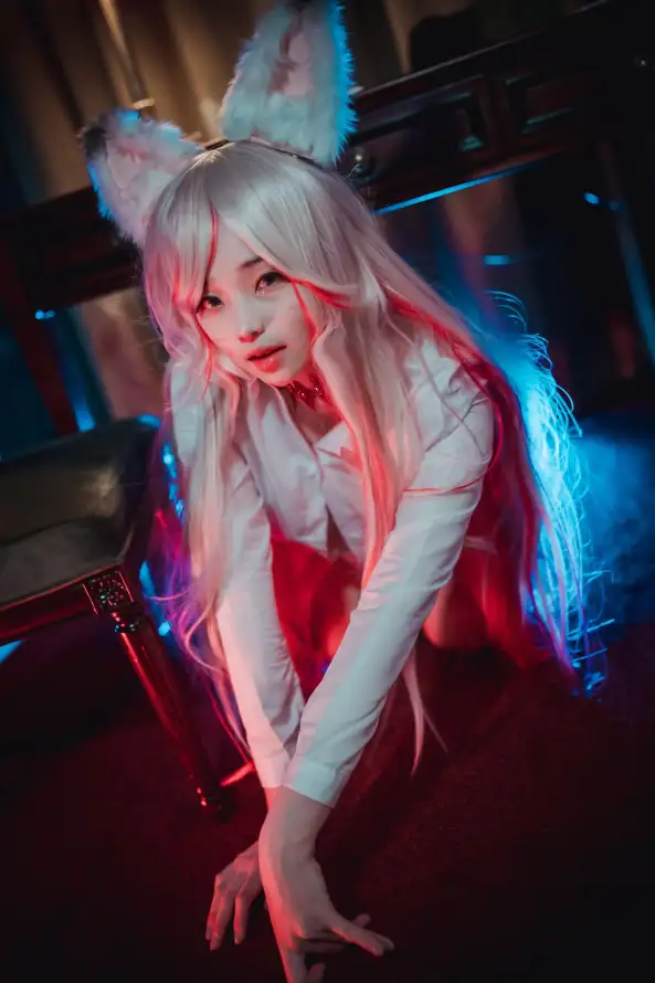 4k夜场壁纸 - 小猫 - 猫耳 - 美女「哲风壁纸」