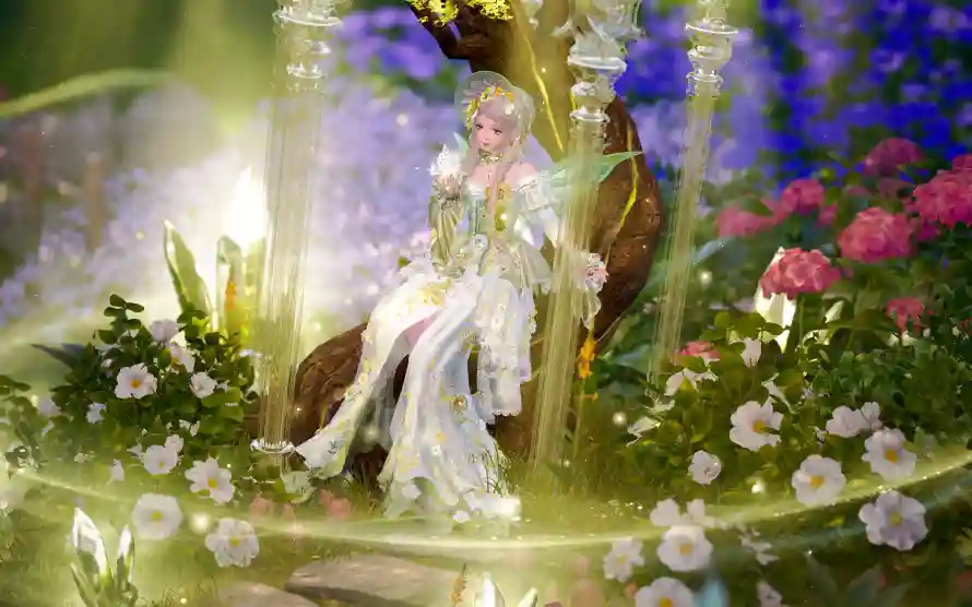 4k暖暖壁纸 - 梦幻 - 精灵 - 花丛「哲风壁纸」