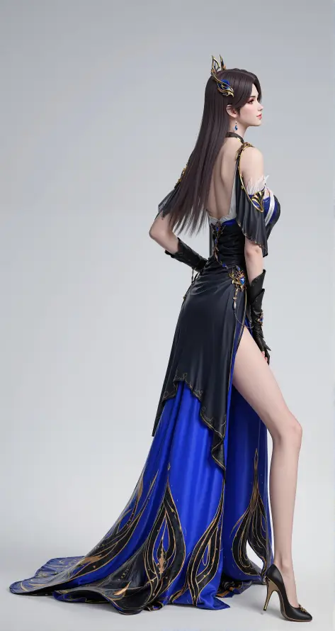 4k曹颖壁纸 - 长发 - 高跟鞋 - 修身长裙「哲风壁纸」