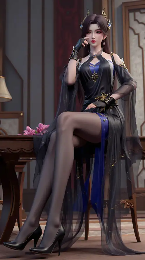 4k御姐壁纸 - 曹颖 - 黑丝 - 高跟鞋「哲风壁纸」