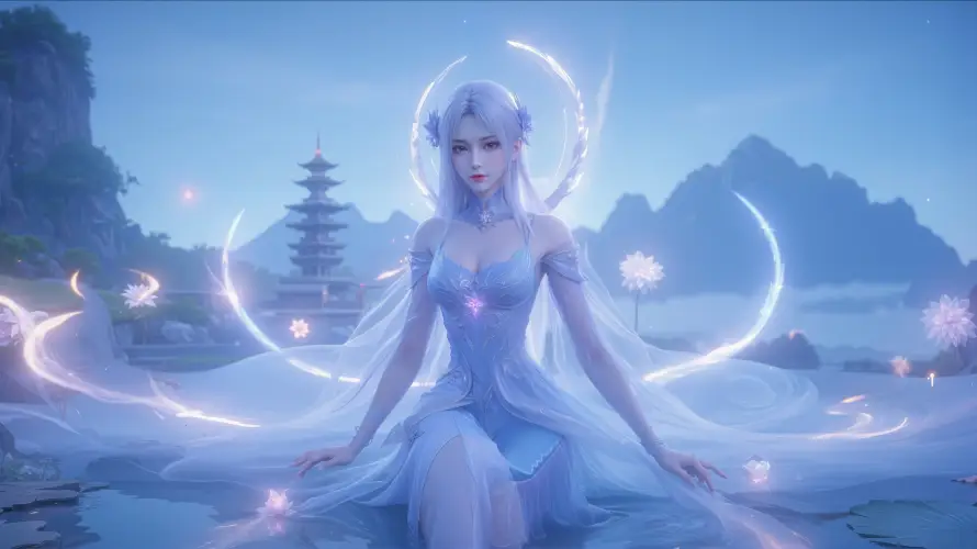 4k发光壁纸 - 山水 - 湖泊 - 白发「哲风壁纸」