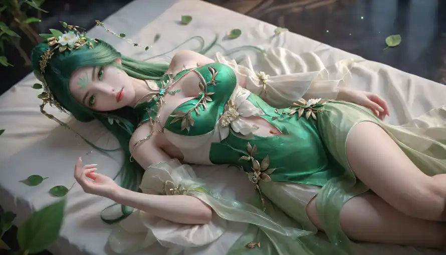 4k吕虹壁纸 - 绿发 - 绿叶 - 绿衣「哲风壁纸」