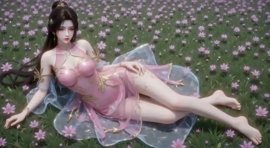 4k柔美壁纸 - 花朵 - 躺姿 - 仙侠风「哲风壁纸」