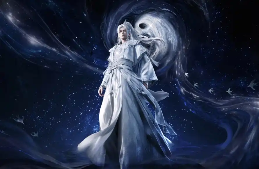 5k仙侠壁纸-深蓝色和长发-免费下载「哲风壁纸」