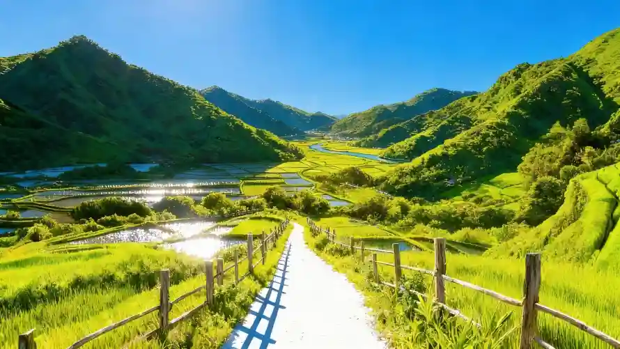 4k乡村壁纸 - 山谷 - 山路 - 晴光「哲风壁纸」