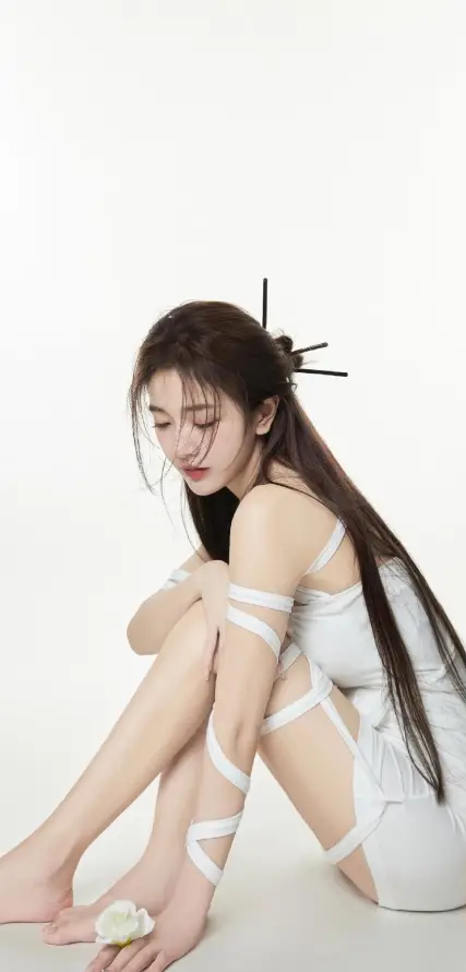 4k发簪壁纸 - 坐姿 - 壁纸 - 手机「哲风壁纸」