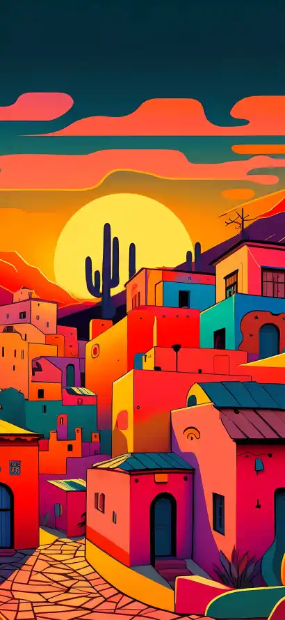 4k壁纸壁纸 - 手机 - 插画 - 日落「哲风壁纸」