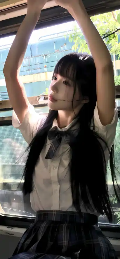 4kjk壁纸 - 地铁 - 少女 - 日系「哲风壁纸」