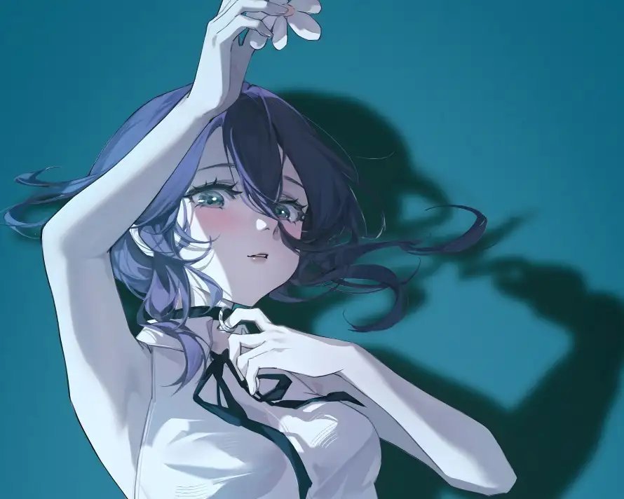 4k少女壁纸 - 手绘 - 清新 - 白裙「哲风壁纸」