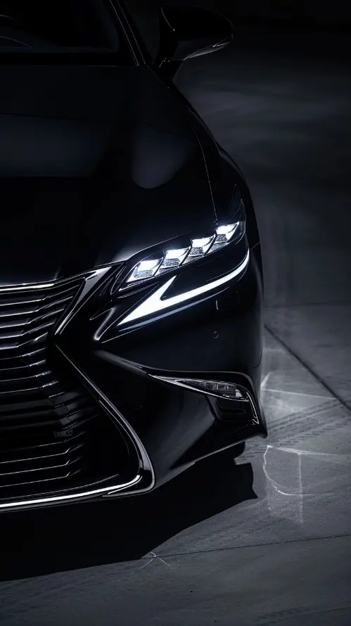 4k格栅壁纸 - 汽车 - 车头 - 车灯「哲风壁纸」