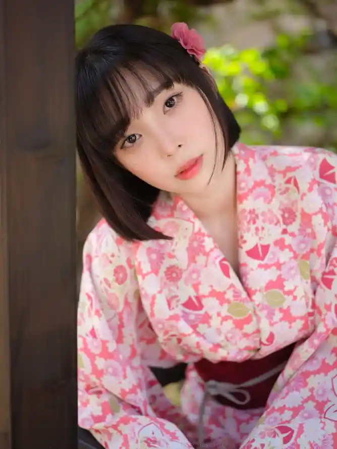 4k写真壁纸 - 和服 - 坐姿 - 少女「哲风壁纸」