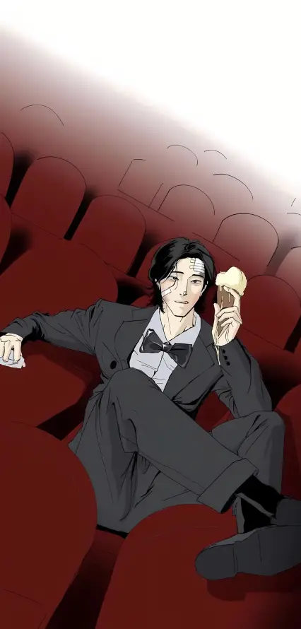 4k主仁哲壁纸 - 安和平 - 休闲坐姿 - 剧场座椅「哲风壁纸」