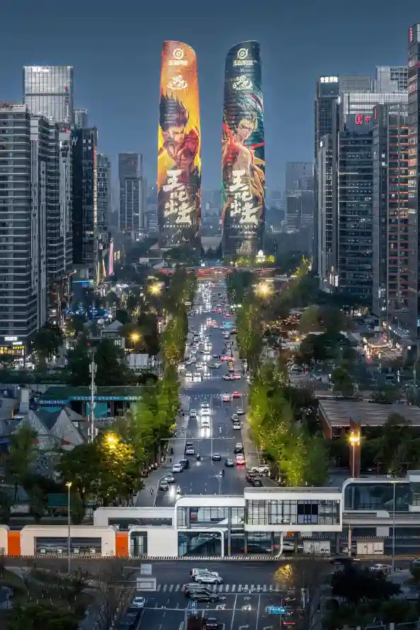 4k夜晚壁纸 - 夜景 - 成都 - 街道「哲风壁纸」