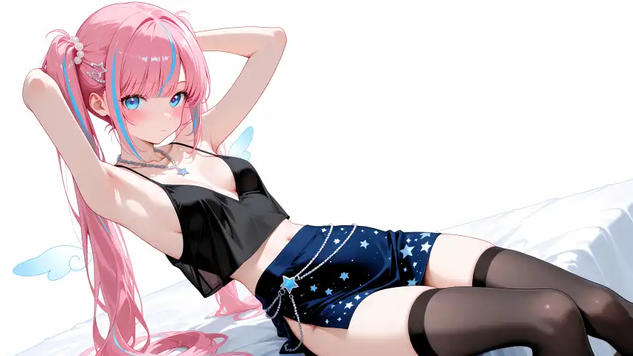 4k可爱壁纸 - 坐姿 - 性感 - 翅膀「哲风壁纸」