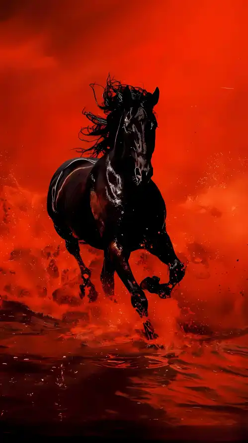 4k动态壁纸 - 动物 - 奔跑 - 水花「哲风壁纸」