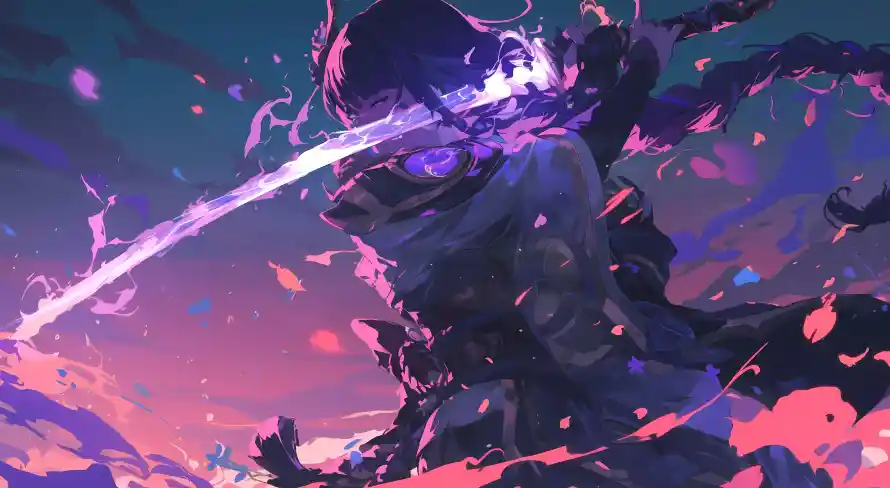 4k光影壁纸 - 原神 - 和风 - 战斗「哲风壁纸」