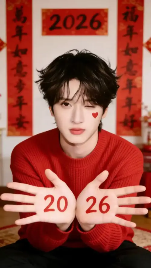 4k喜庆壁纸 - 手势 - 春联 - 刘耀文「哲风壁纸」