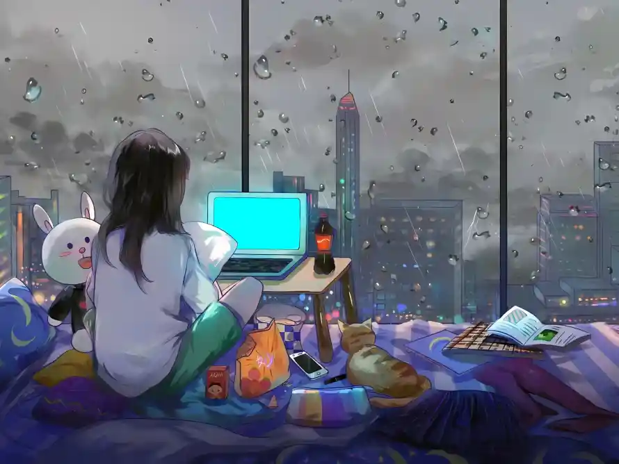 4k女孩壁纸 - 室内 - 居家 - 床铺「哲风壁纸」