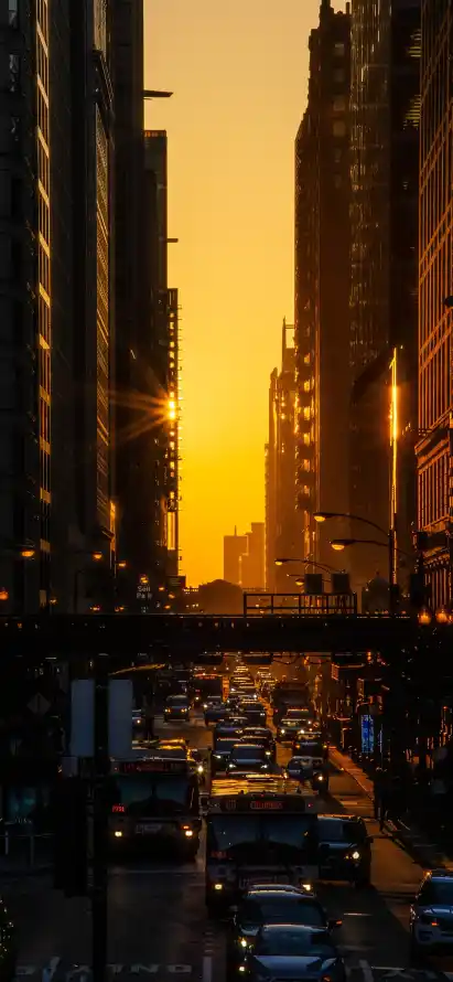 4k交通壁纸 - 傍晚 - 城市 - 夕阳「哲风壁纸」