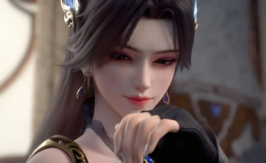 4k古风壁纸 - 国漫 - 头饰 - 红唇「哲风壁纸」