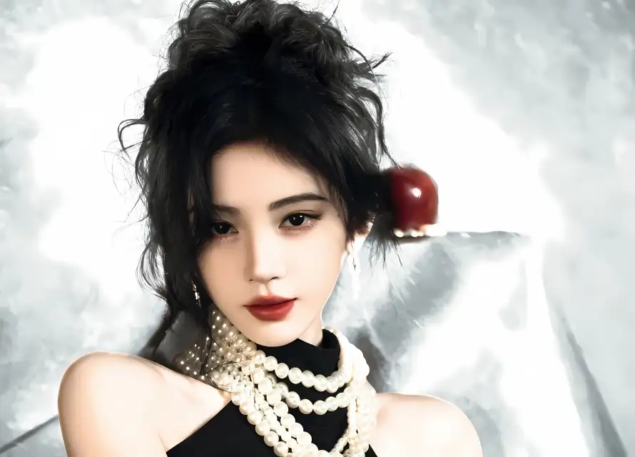 4k红唇壁纸 - 红苹果 - 鞠婧祎 - 优雅气质「哲风壁纸」