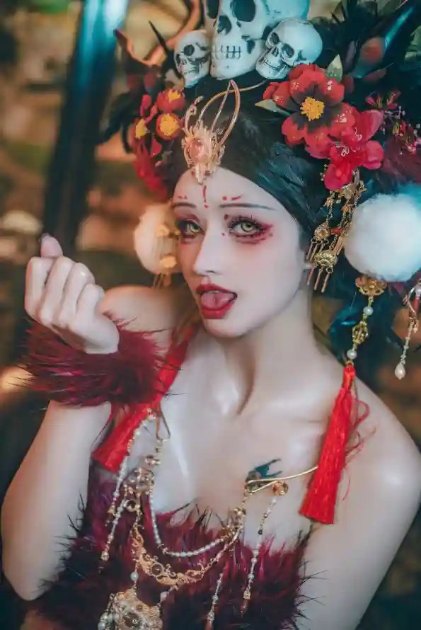 4k年兽壁纸 - 除夕 - 华丽配饰 - 古风妆容「哲风壁纸」