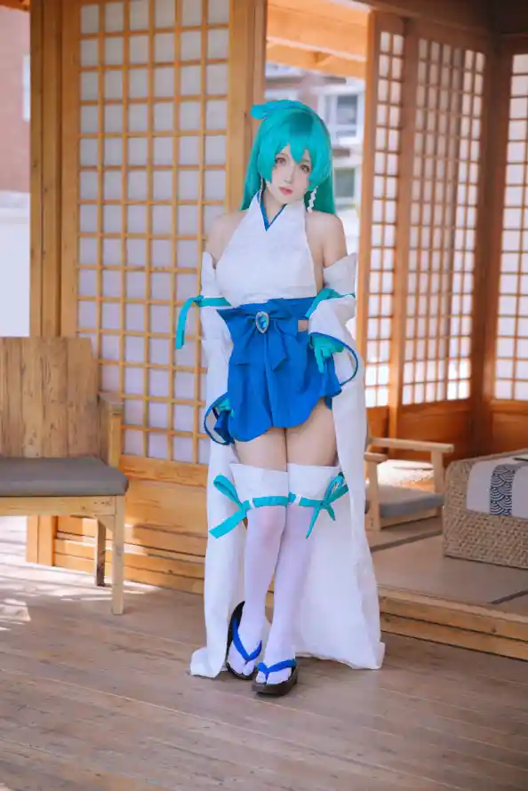 4k和风壁纸 - 室内 - 木屐 - 绿发「哲风壁纸」