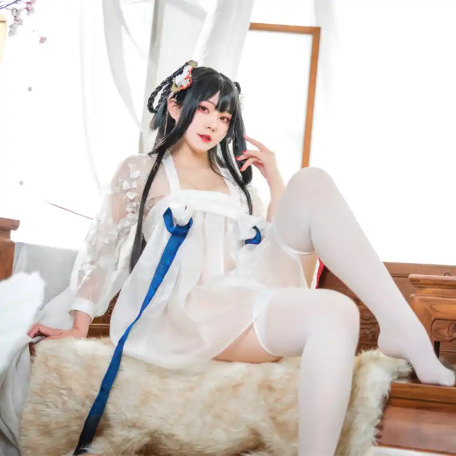 4k古风壁纸 - 白色 - 长发 - 室内场景「哲风壁纸」