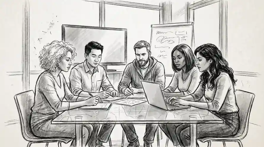 4k同事壁纸 - 商务 - 手绘 - 素描「哲风壁纸」